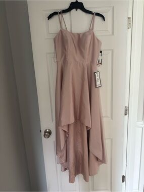 High-Low Mauve Party Dress With tank straps
